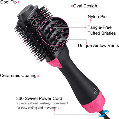 One Step 3 in 1 Hair Dryer & Styler | Hot Air Brush | Hair Straightener & Curler