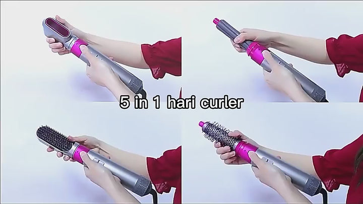 5 In 1 Hot Hair Styler Brush | Hair Straightener | Hair Dryer